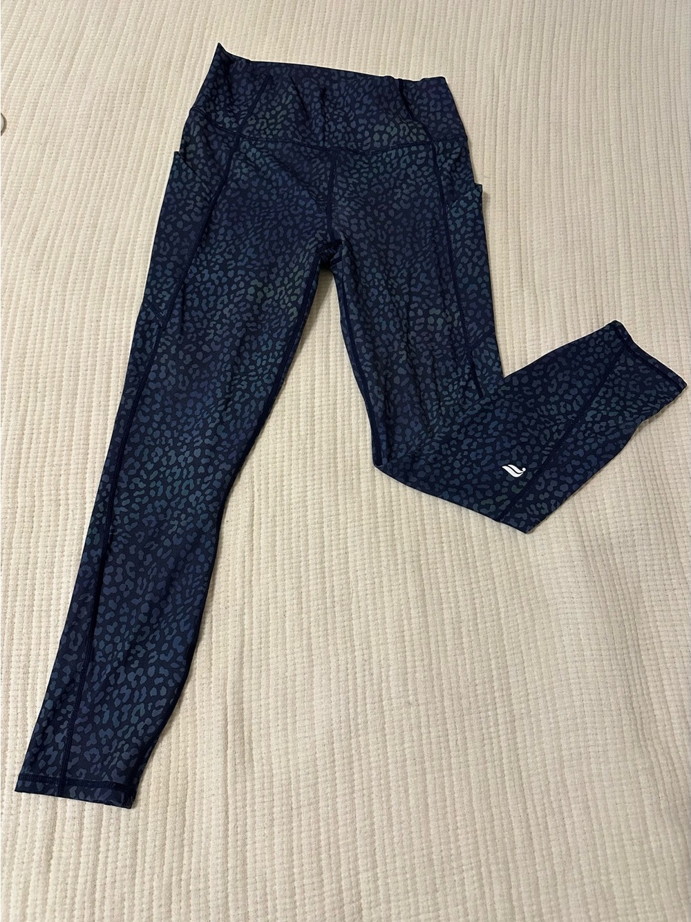 Fabletics Women's Navy Printed High-Waist Performance Leggings
